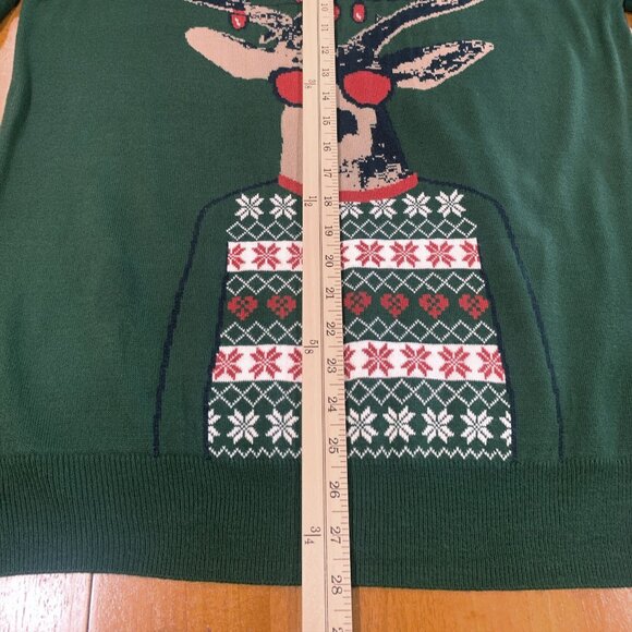 Livergy US Size L 42/44 Cool Reindeer Ugly Christmas Sweater Lightweight Sweater - Picture 8 of 9